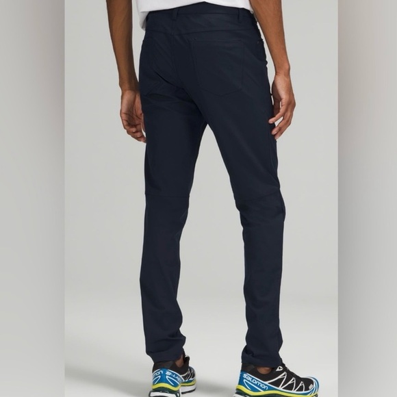 Lululemon ABC Pant Slim 34" warpstreme true navy reflective cuffs anti wrinkle - Picture 9 of 16
